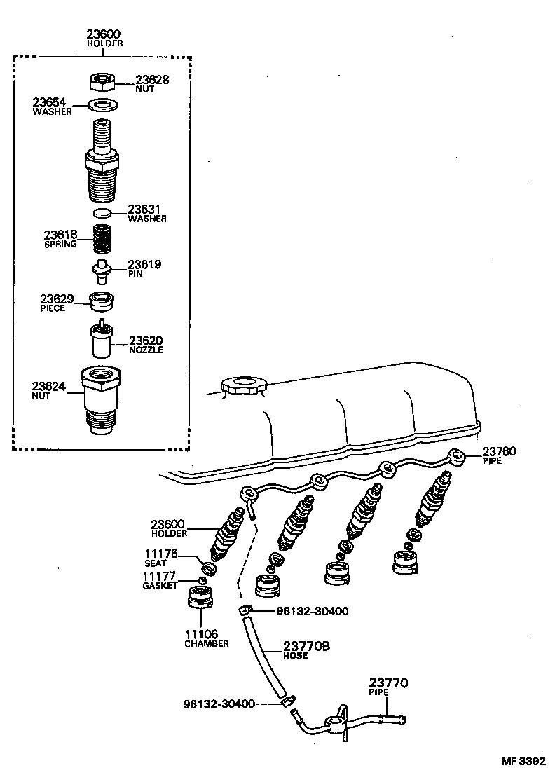 23600-17011 HOLDER & NOZZLE SET, NOZZLE product image