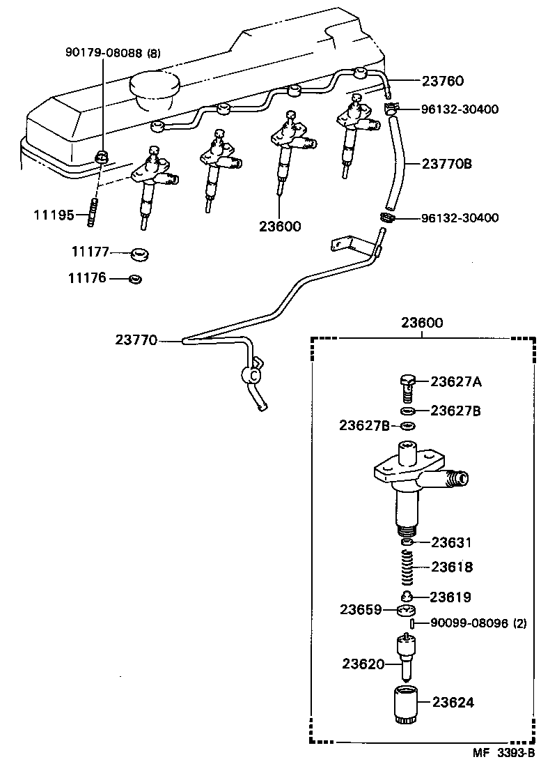23770-58010 PIPE ASSY, NOZZLE LEAKAGE, NO.2 product image