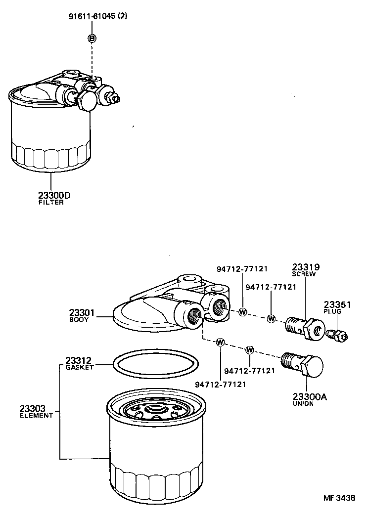 23300-35060 FILTER ASSY, FUEL product image