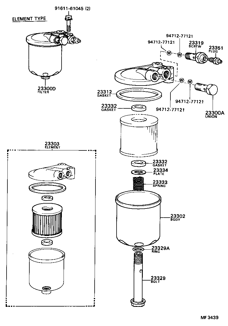 04234-56011 ELEMENT SUB-ASSY, FUEL FILTER product image