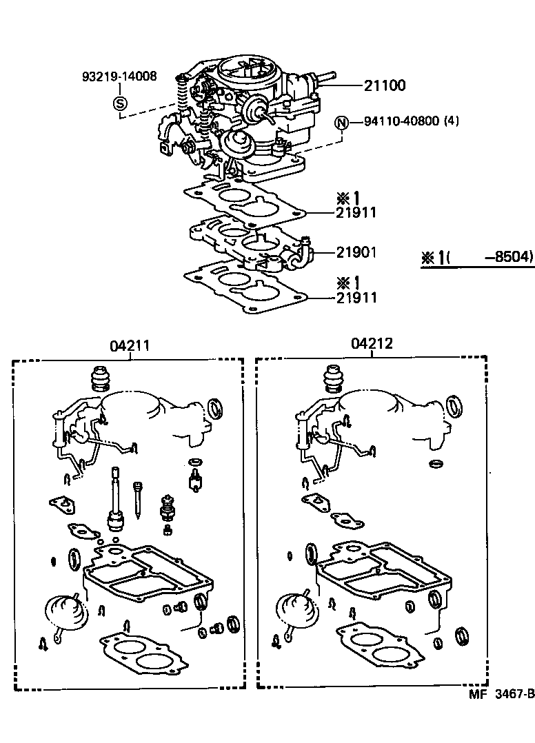 04212-11020 GASKET KIT, CARBURETOR product image