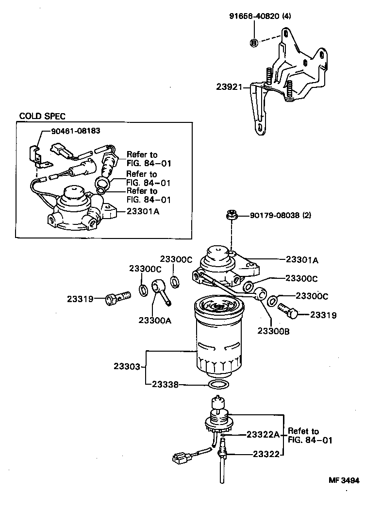 90929-01166 SUPPORT, FUEL FILTER product image