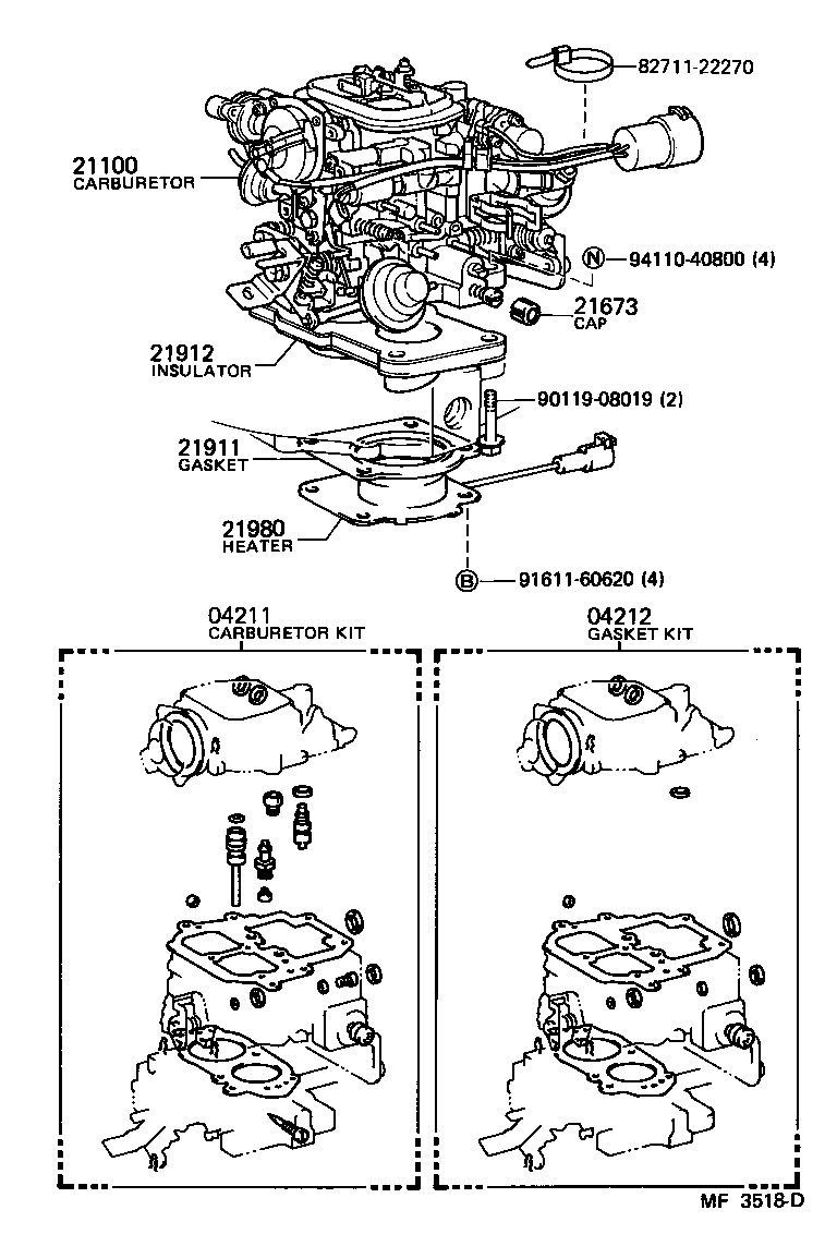21100-61320 CARBURETOR ASSY product image