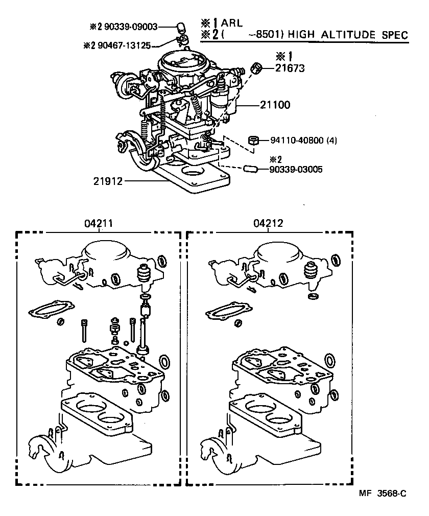 21100-61320 CARBURETOR ASSY product image