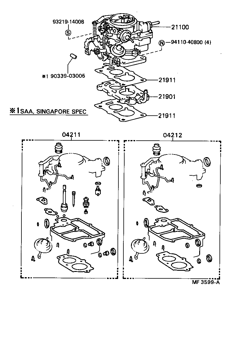 04211-11050 CARBURETOR KIT product image
