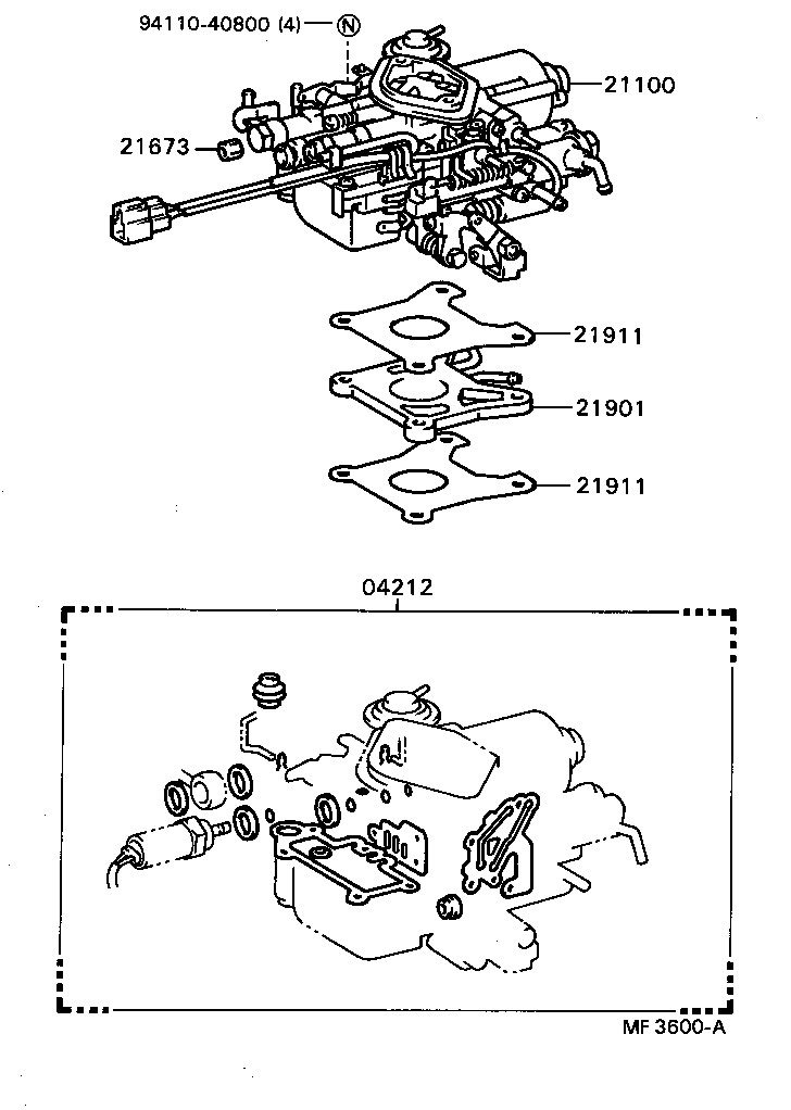 21100-15331 CARBURETOR ASSY product image