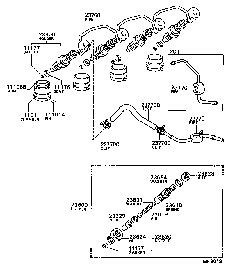 23764-64050 PIPE ASSY, NOZZLE LEAKAGE, NO.2 product image