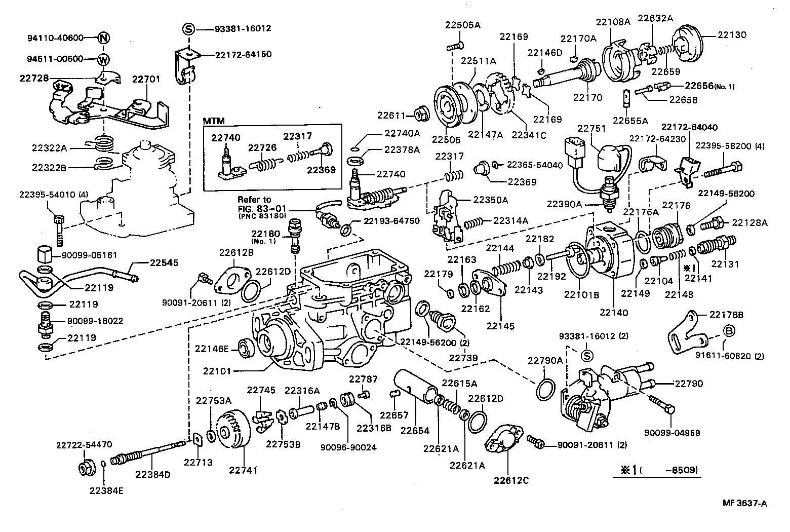 22160-64360 SCREW SUB-ASSY, OVER FLOW, NO.2 product image