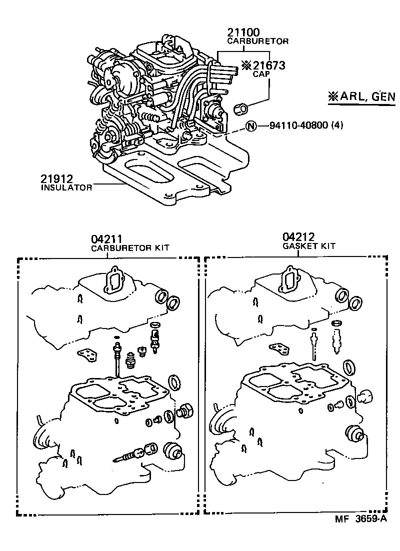 04211-71050 CARBURETOR KIT product image
