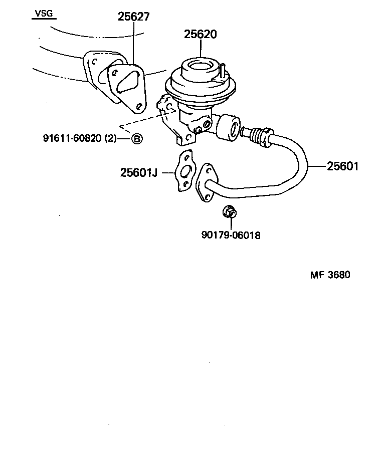 25601-13050 PIPE SUB-ASSY, EGR, NO.1 product image