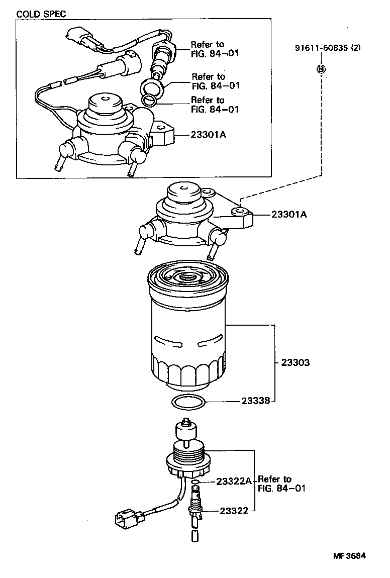 23301-54170 CAP ASSY, FUEL FILTER product image