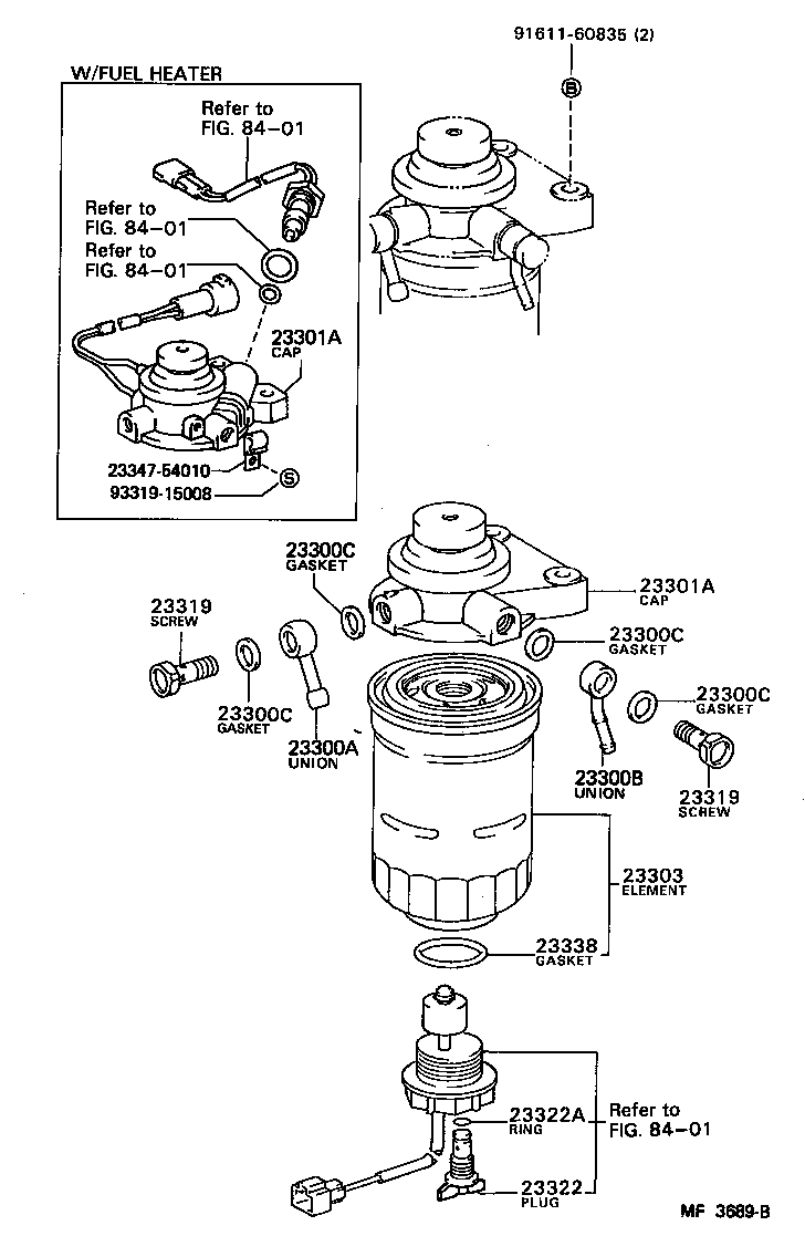 23301-64130 CAP ASSY, FUEL FILTER product image