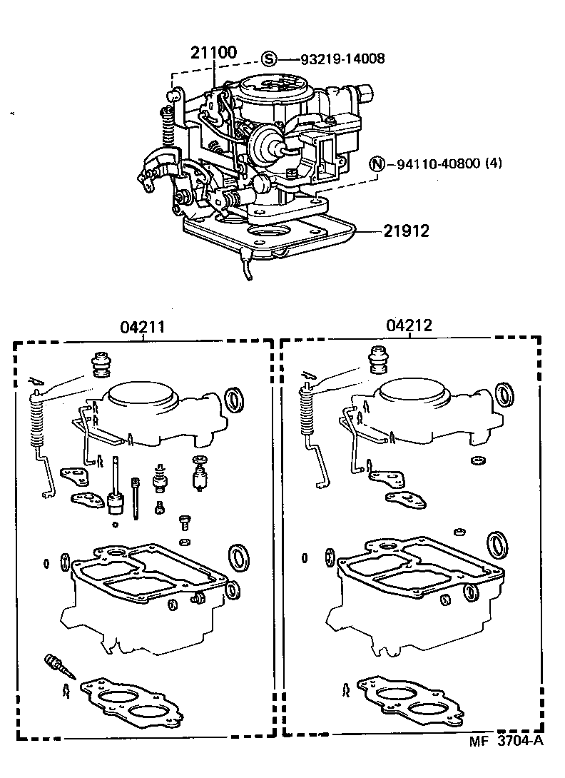 04212-13071 GASKET KIT, CARBURETOR product image