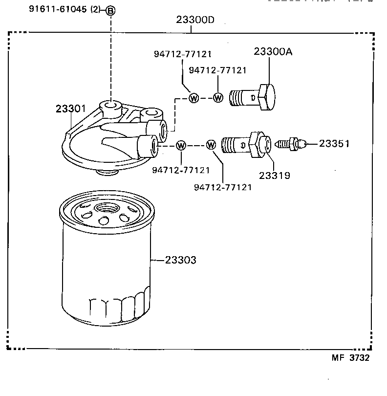 23300-35060 FILTER ASSY, FUEL product image