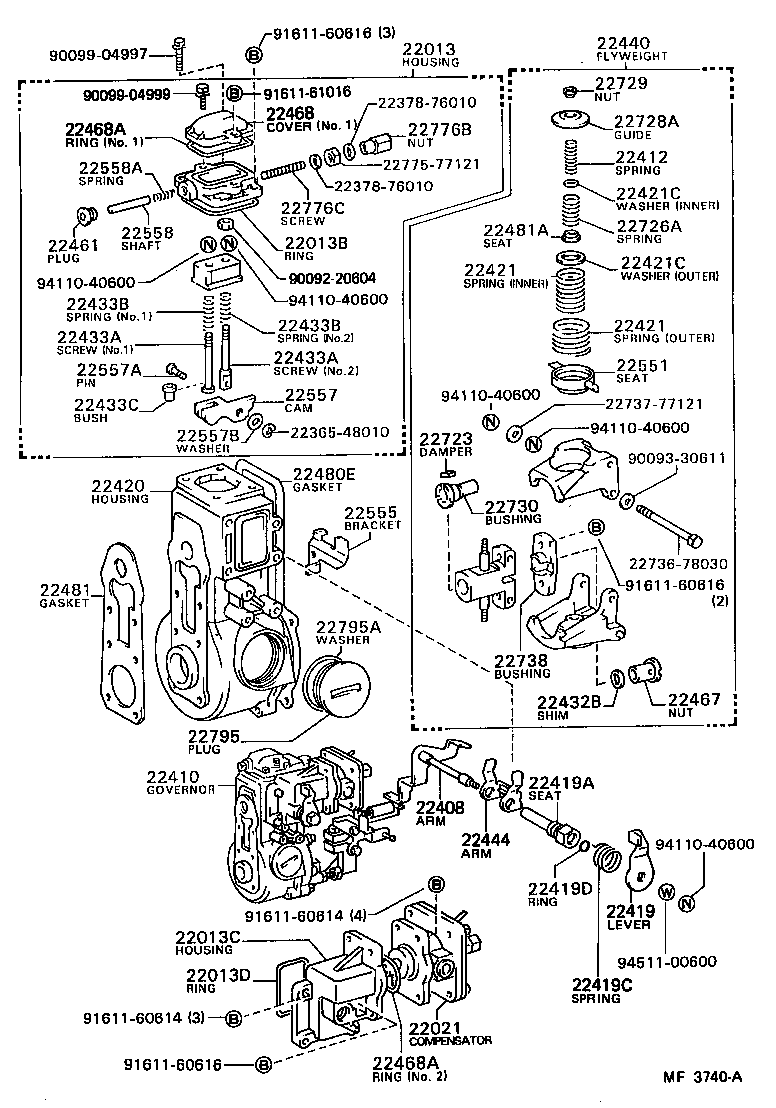 22017-58270 HOUSING SUB-ASSY, MECHANICAL GOVERNOR product image