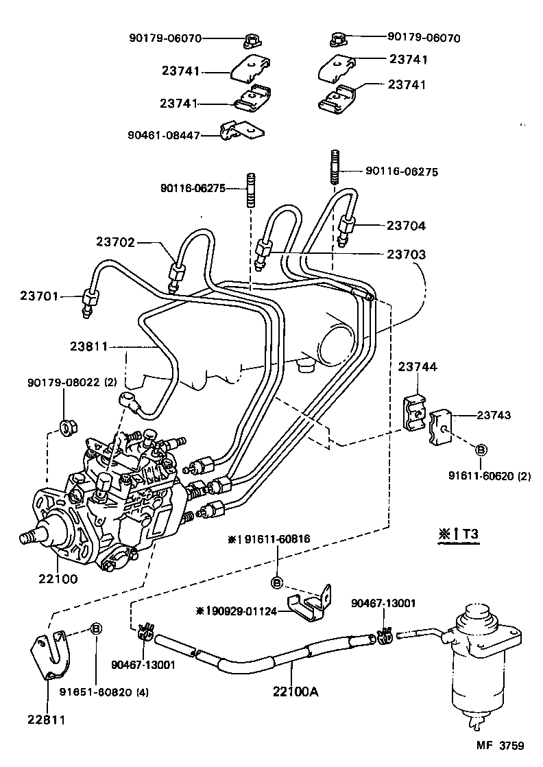 90447-14033 HOSE OR PIPE, FUEL(FOR INJECTION PUMP TO FUEL FILTER) product image