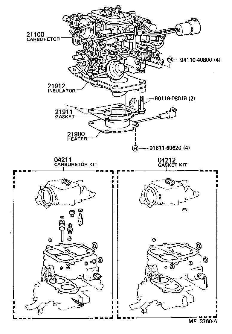 04211-35080 CARBURETOR KIT product image