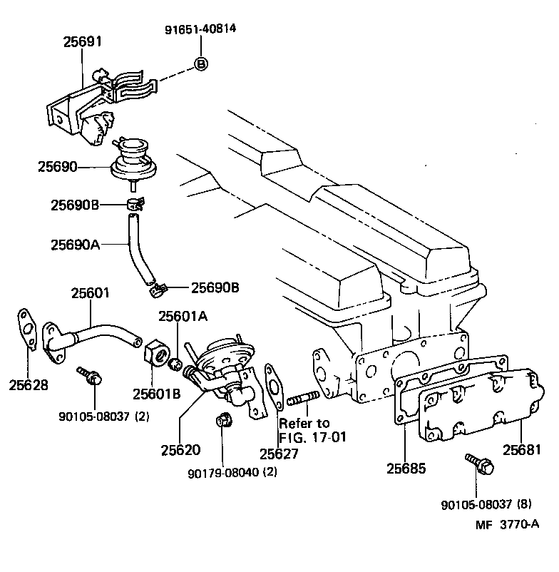 Toyota 25685-42011 GASKET, EGR COOLER, NO.1