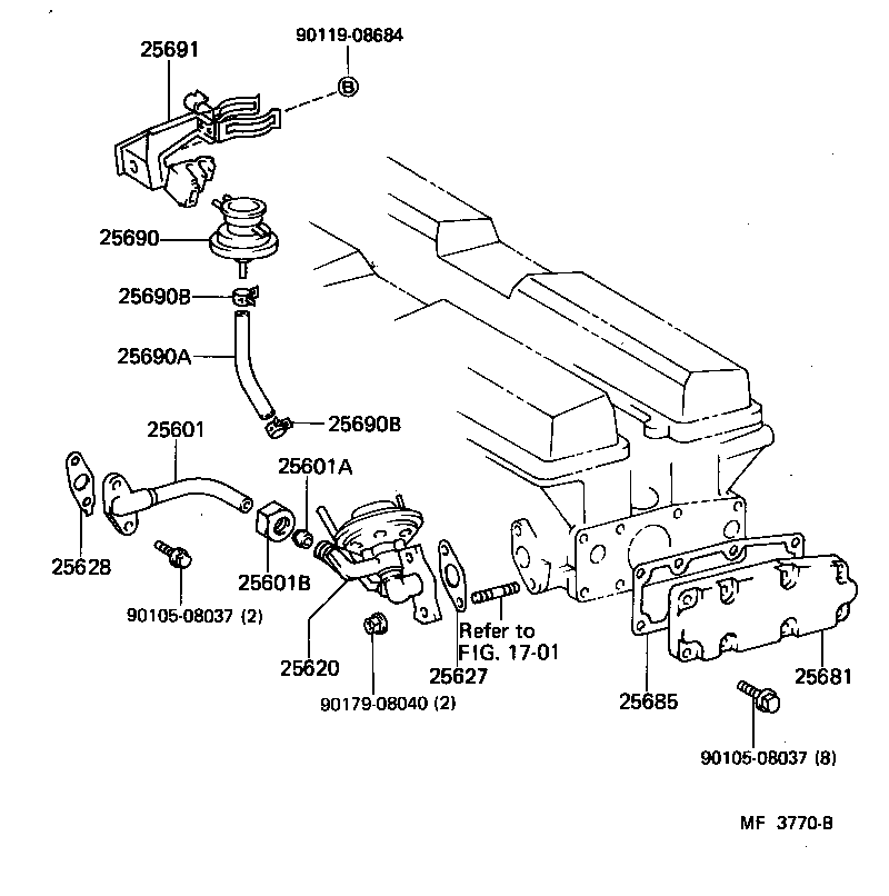 Toyota 25620-42040 VALVE ASSY, EGR