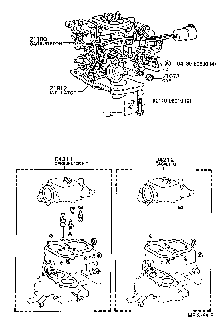 04212-73041 GASKET KIT, CARBURETOR product image