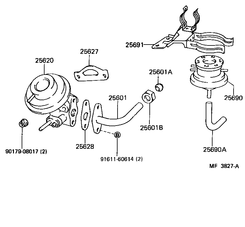 Toyota 25620-11080 VALVE ASSY, EGR