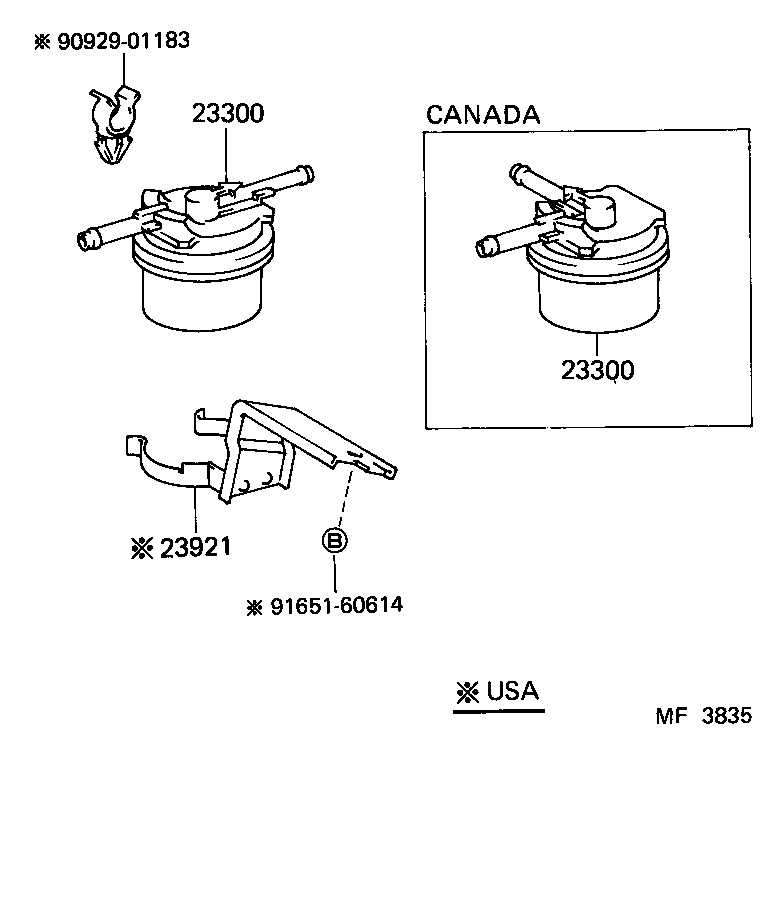 23300-26060 FILTER ASSY, FUEL product image