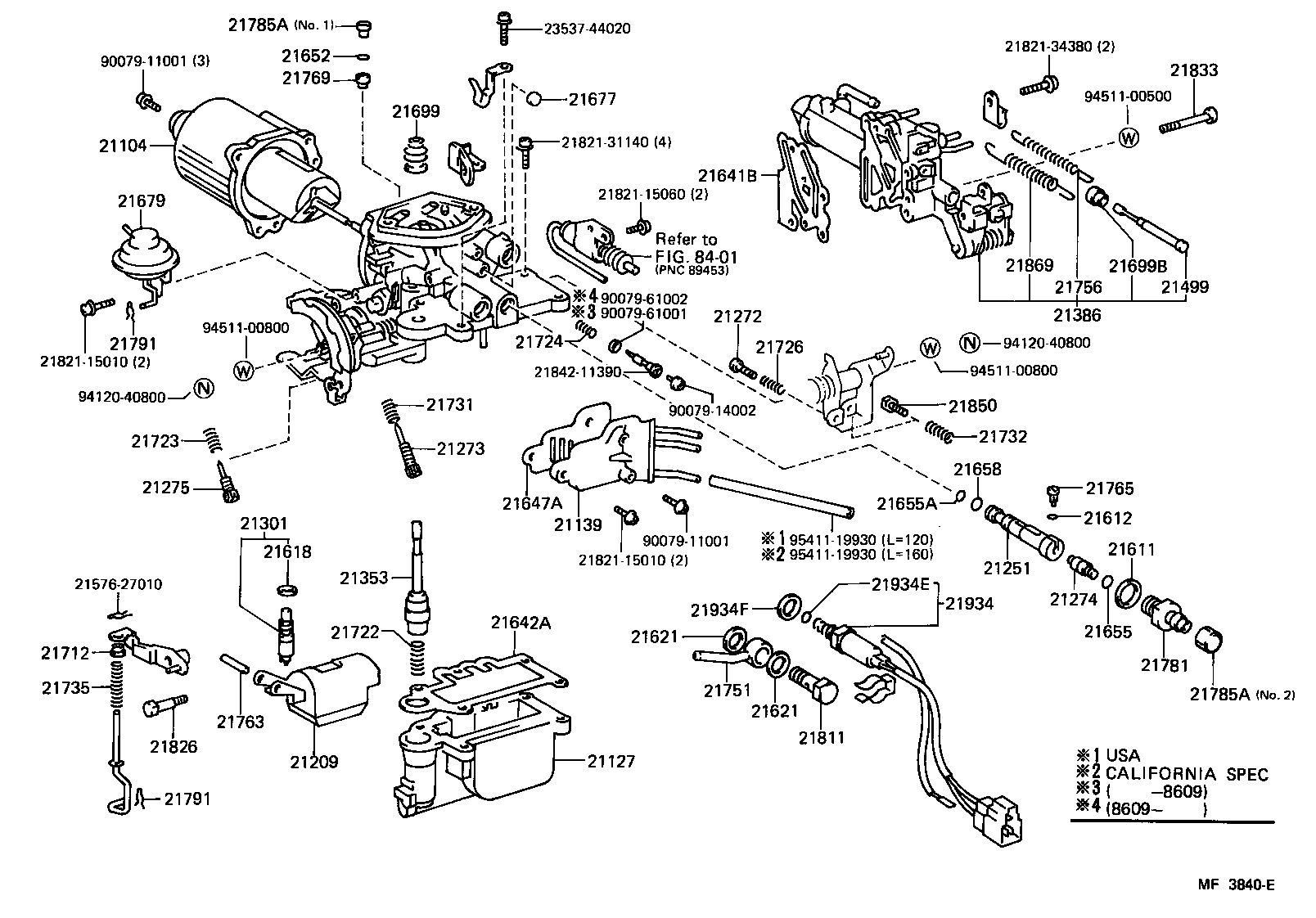 Toyota 21062-11421 SOLENOID, THROTTLE VALVE