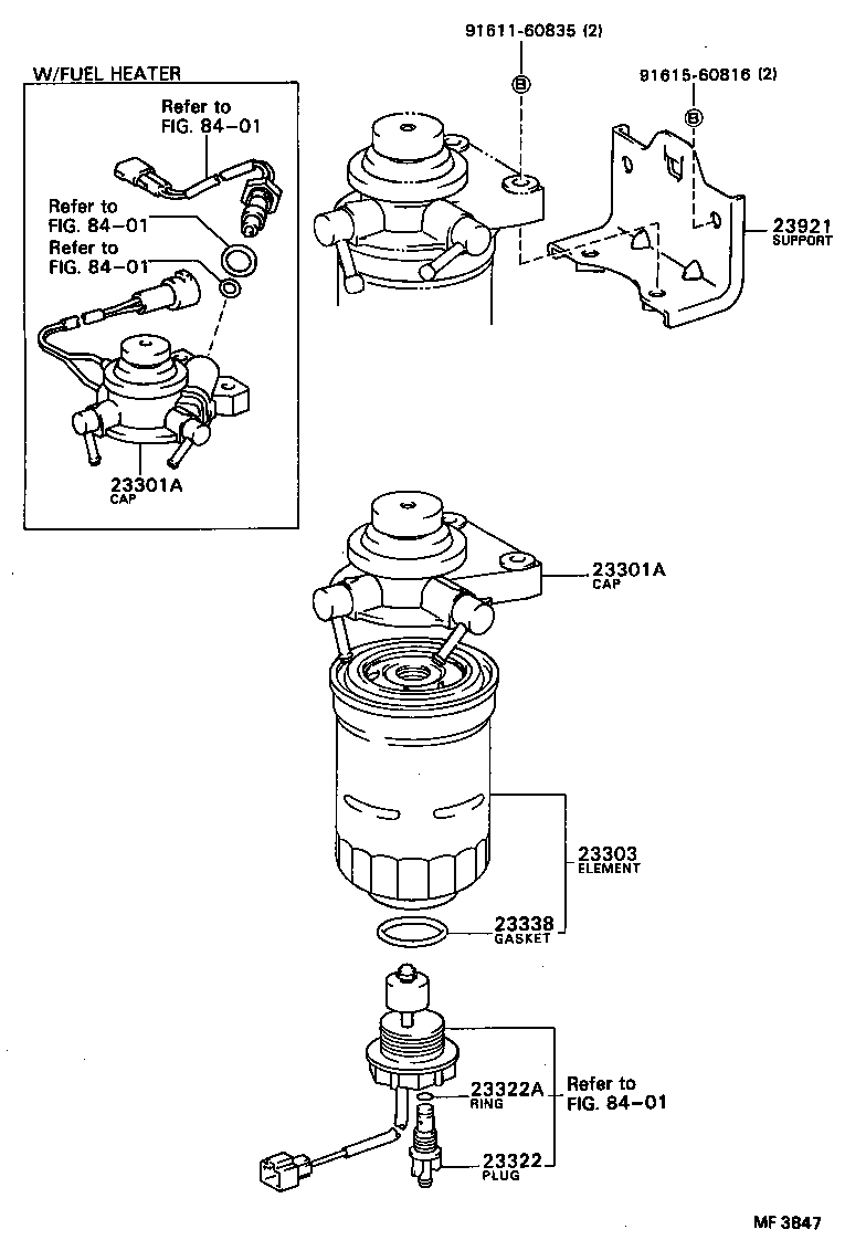 23301-64110 CAP ASSY, FUEL FILTER product image