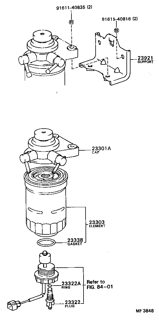 23301-64070 CAP ASSY, FUEL FILTER product image