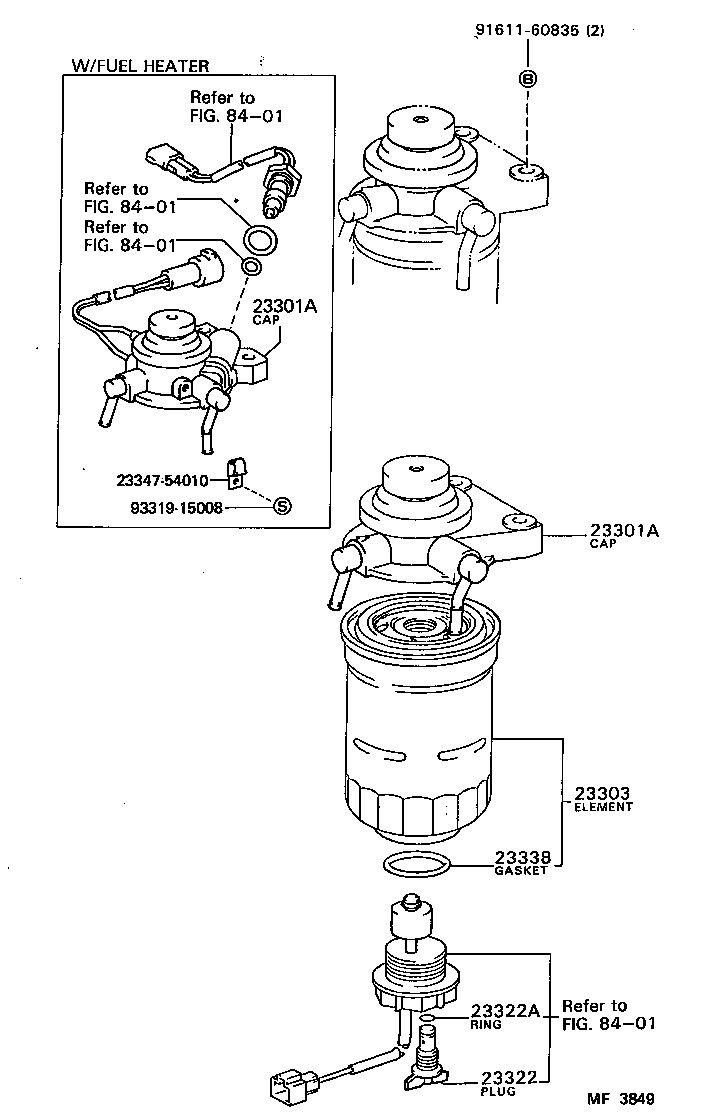 23301-64130 CAP ASSY, FUEL FILTER product image