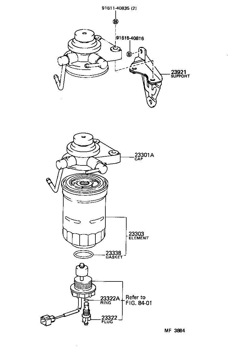 23323-54040 UNION, NIPPLE(FOR FUEL FILTER INLET) product image