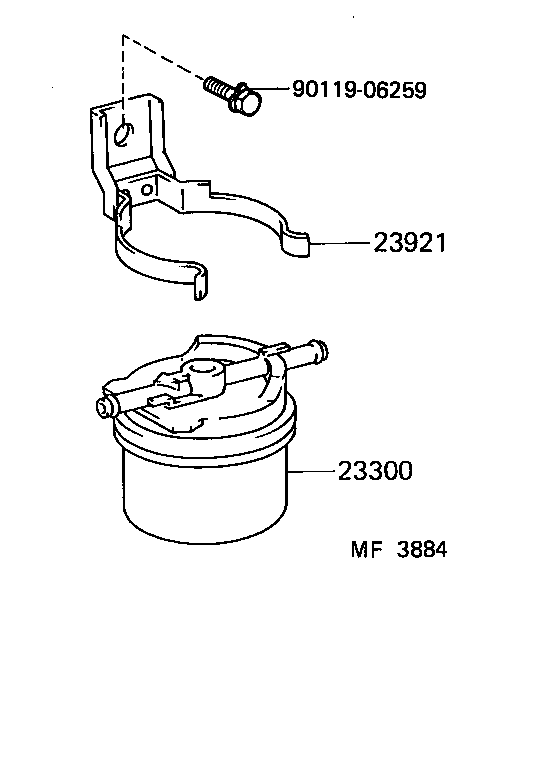 23301-64280 CAP ASSY, FUEL FILTER product image