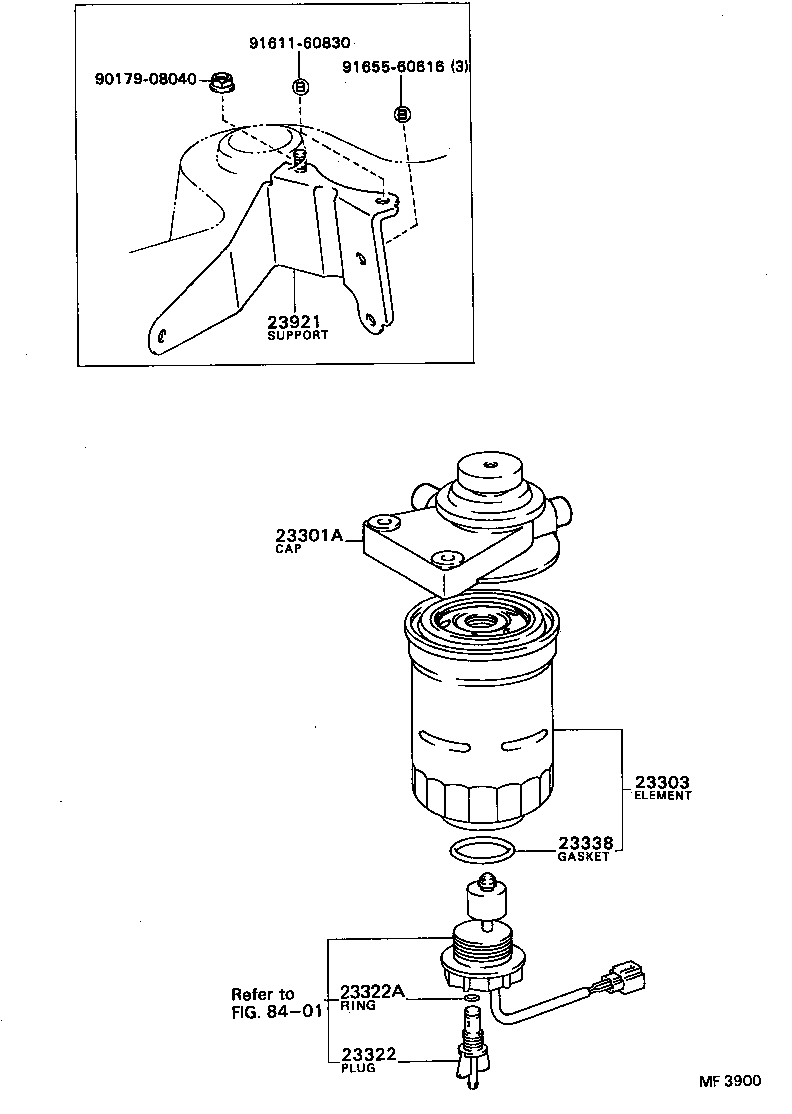 90929-01006 SUPPORT, FUEL FILTER product image