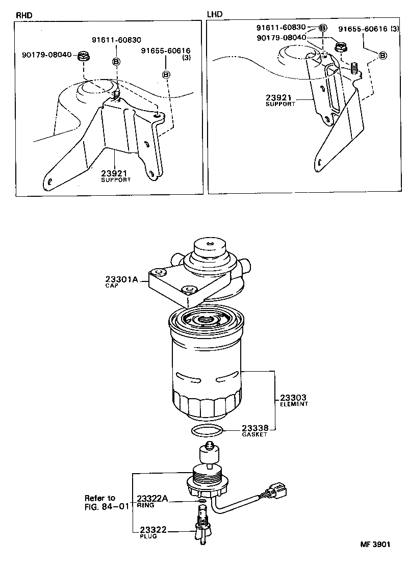 23301-64050 CAP ASSY, FUEL FILTER product image