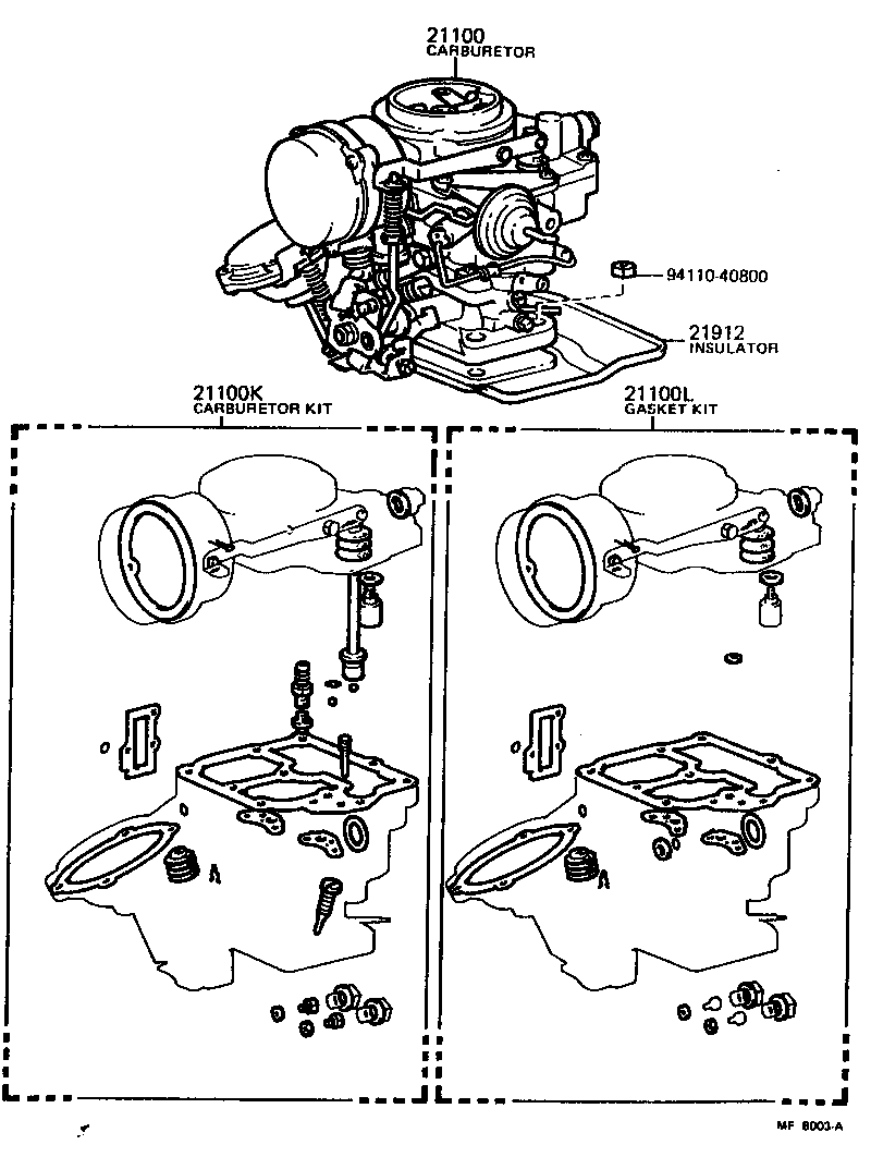 21100-38020 CARBURETOR ASSY product image