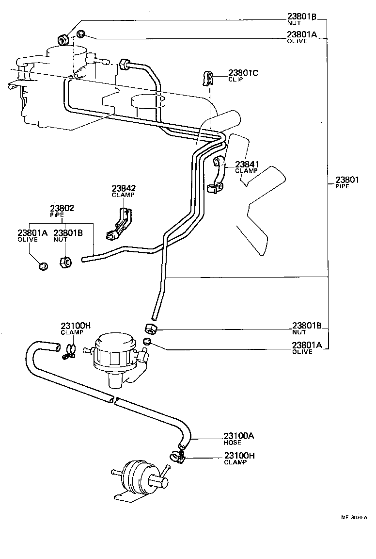 23841-60040 CLAMP, FUEL PIPE(HOSE), NO.1 product image