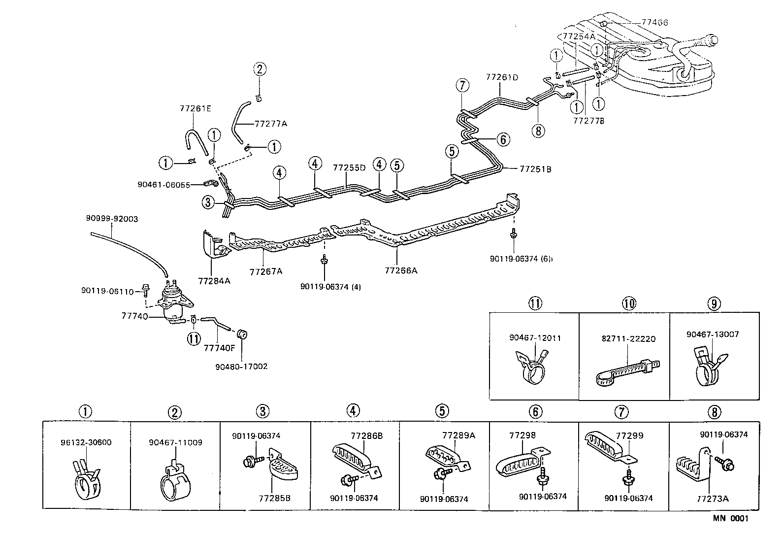77018-20070 TUBE SUB-ASSY, FUEL TANK EVAPORATION VENT product image