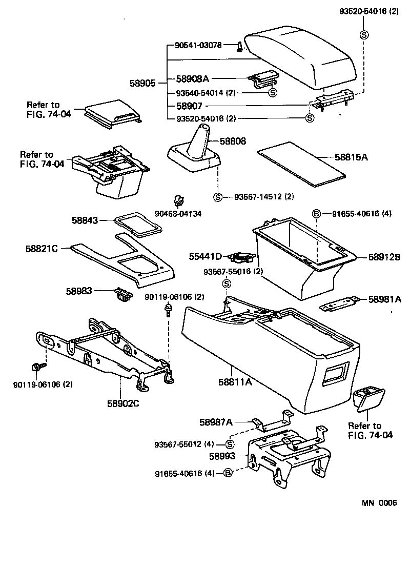 58902-32020 BRACKET SUB-ASSY, CONSOLE BOX MOUNTING product image
