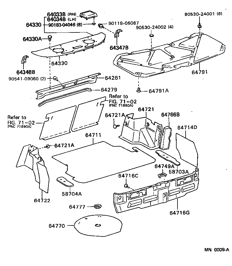 Toyota 64330-32240-01 PANEL ASSY, PACKAGE TRAY TRIM