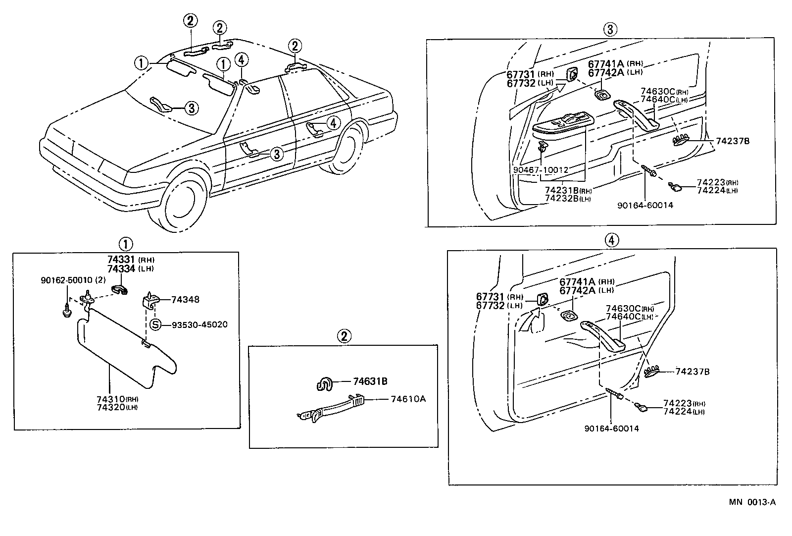 Toyota 74348-12020-35 HOLDER, VISOR