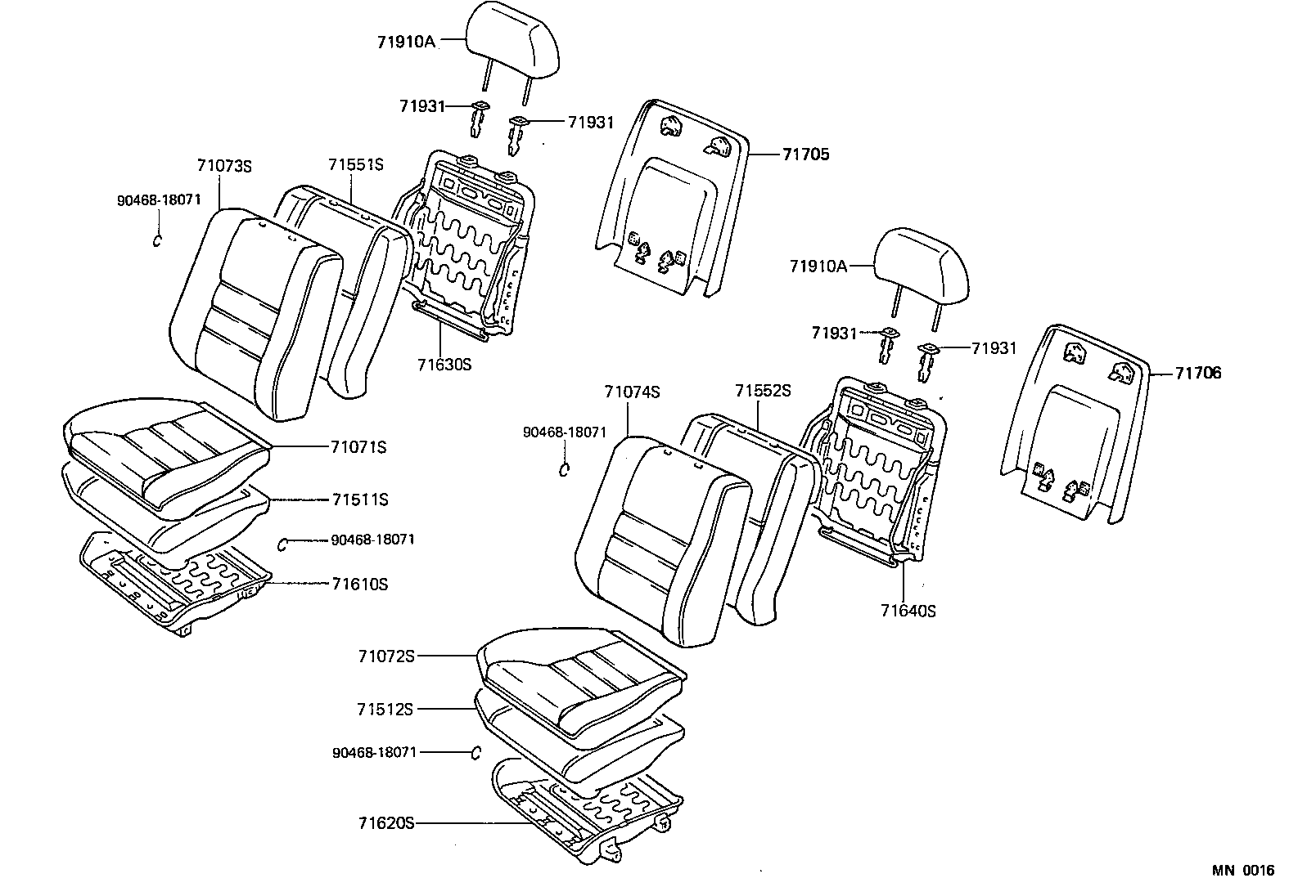 71620-32010 SPRING ASSY, FRONT SEAT CUSHION, LH(FOR SEPARATE TYPE) product image