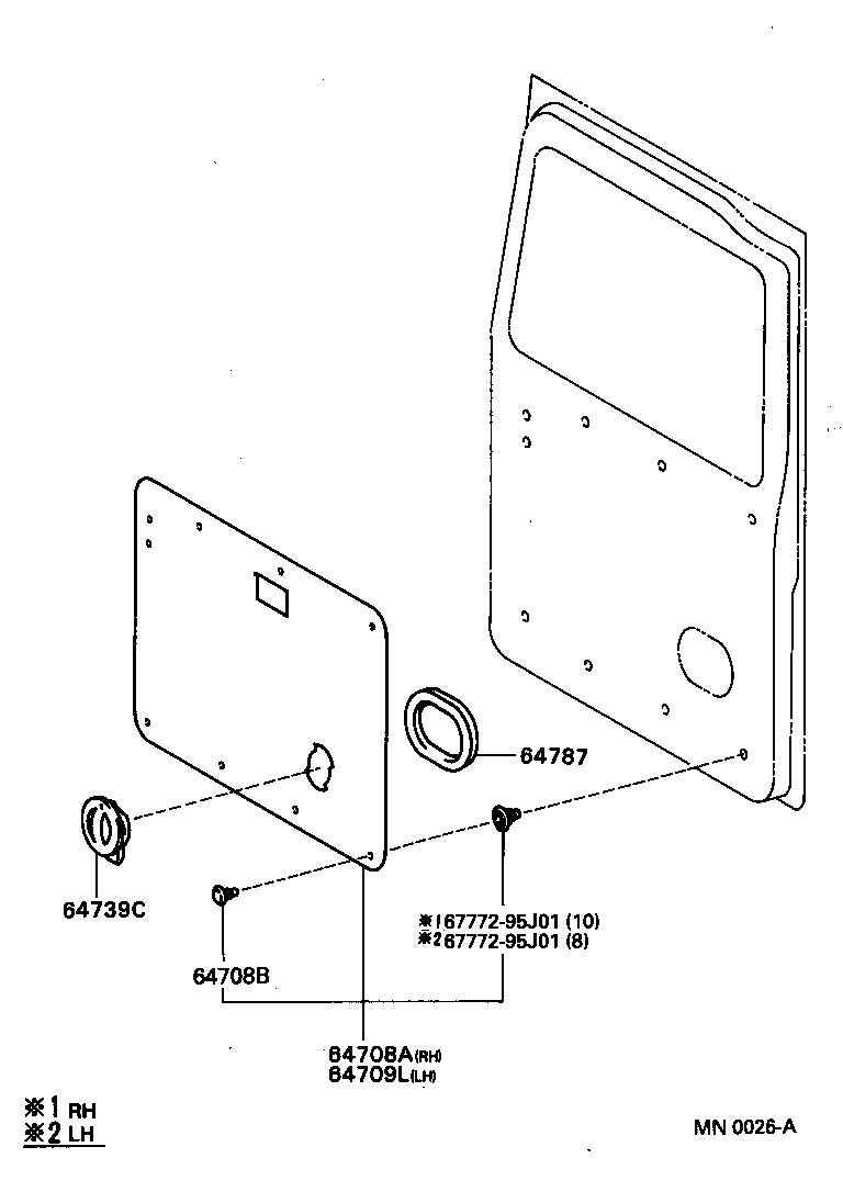 67006-38010 DOOR SUB-ASSY, BACK, LH product image