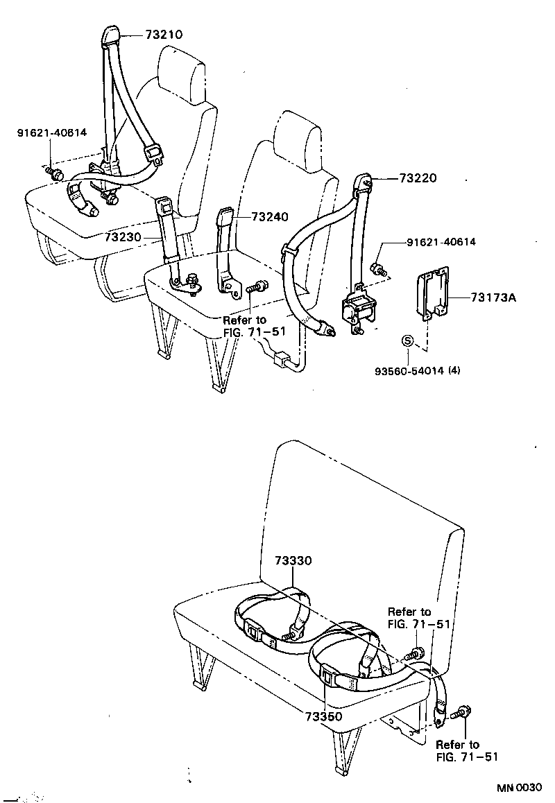 73330-90P80-03 BELT ASSY, REAR SEAT LAP TYPE, RH product image