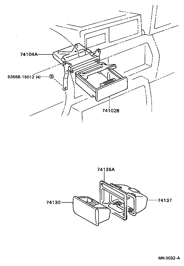74102-90P50 BOX SUB-ASSY, FRONT ASH RECEPTACLE product image