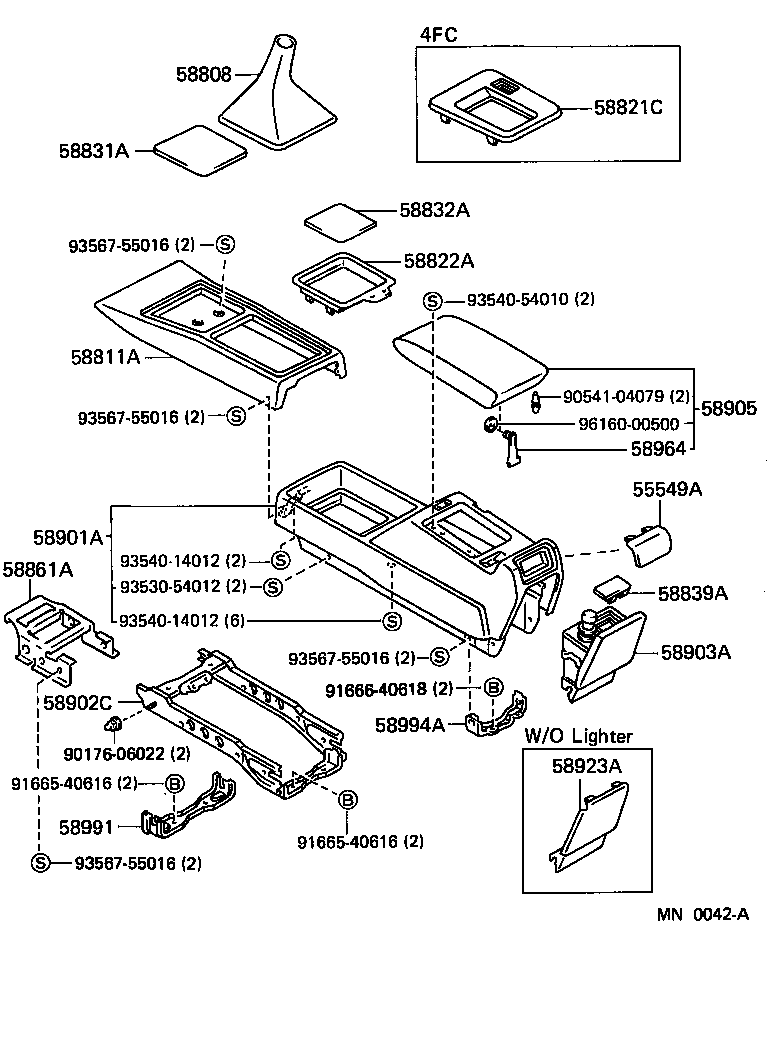 58804-30050 PANEL SUB-ASSY, CONSOLE, UPPER product image