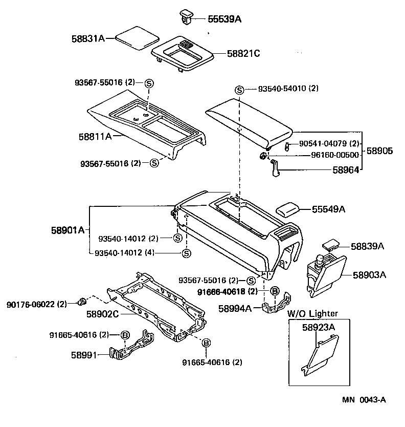 58804-30050 PANEL SUB-ASSY, CONSOLE, UPPER product image