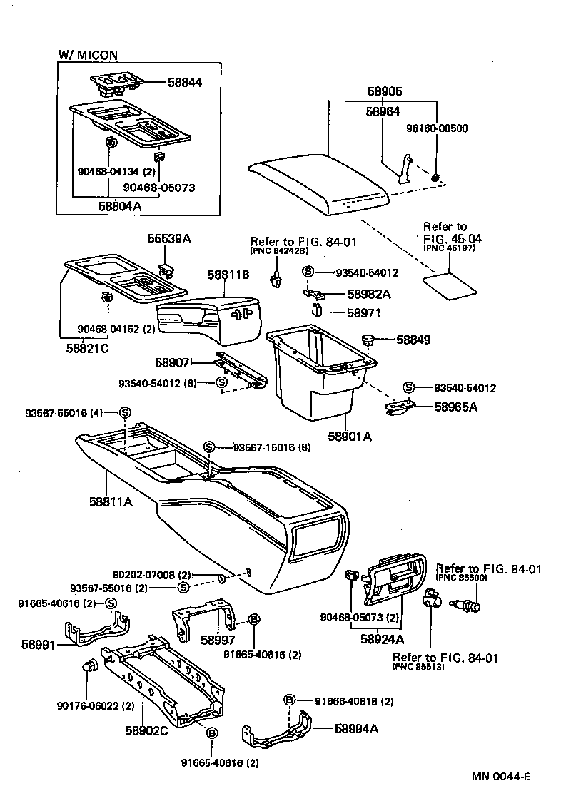 58804-30050 PANEL SUB-ASSY, CONSOLE, UPPER product image