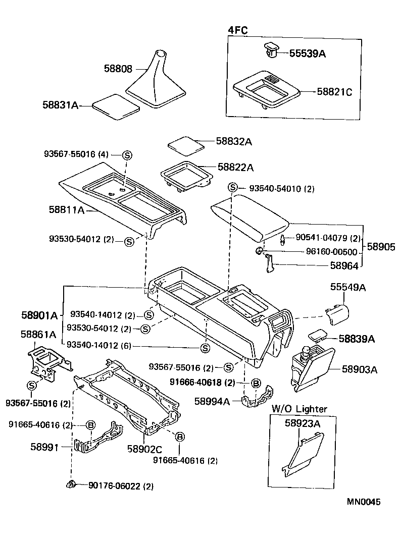 58902-30040 BRACKET SUB-ASSY, CONSOLE BOX MOUNTING product image