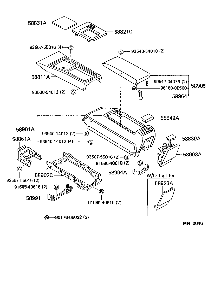 58902-30040 BRACKET SUB-ASSY, CONSOLE BOX MOUNTING product image