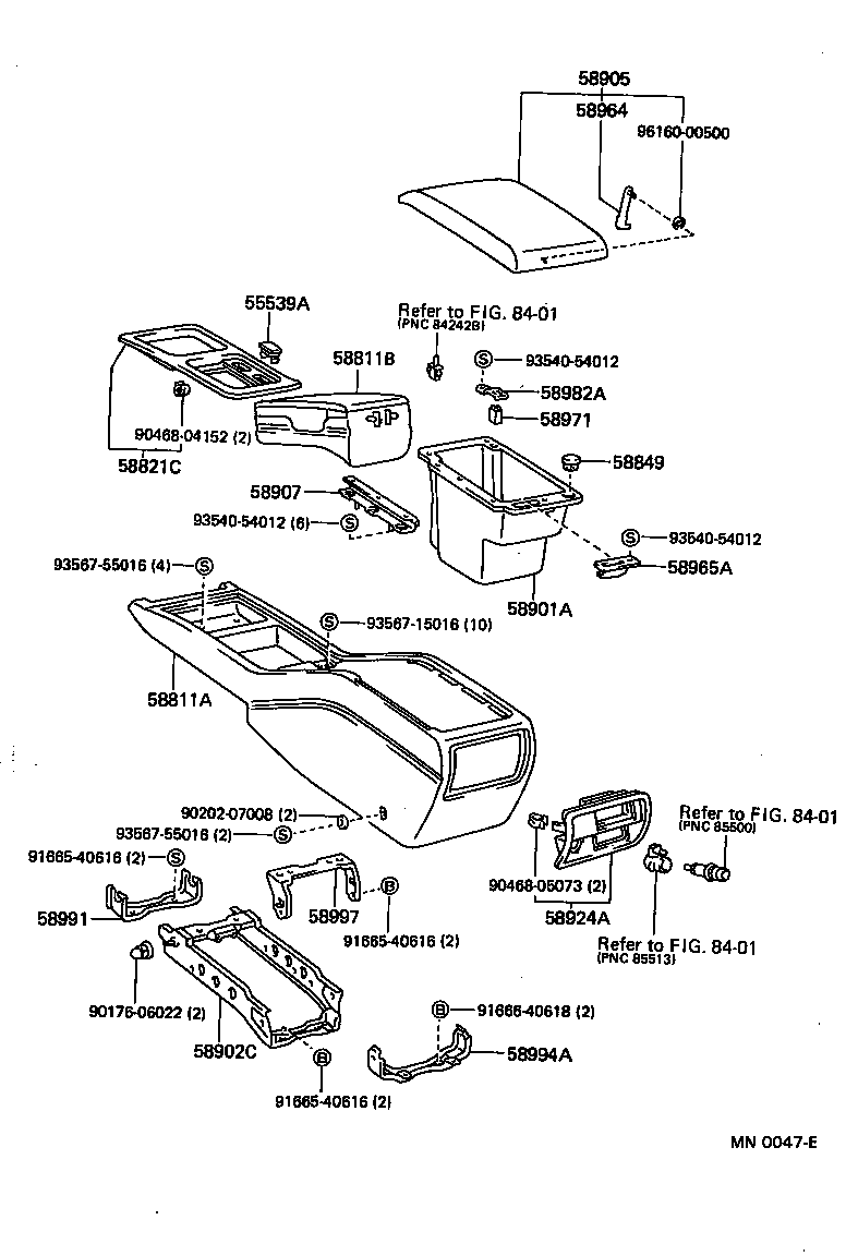 58902-30040 BRACKET SUB-ASSY, CONSOLE BOX MOUNTING product image